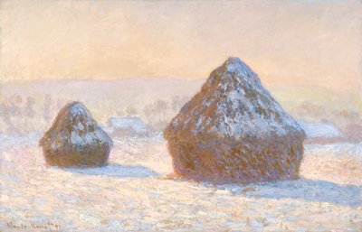 Wheatstacks, Snow Effect, Morning by Claude Monet